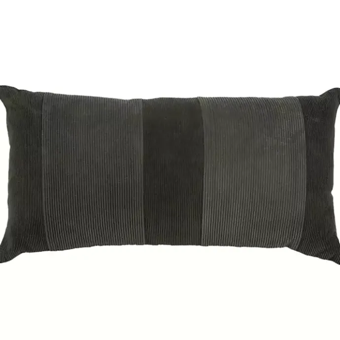 Best Kirklands Home Charcoal Velvet Corduroy Lumbar Pillow Gray