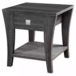 Sale Kirklands Home Charcoal Wood Single Drawer Side Table Gray