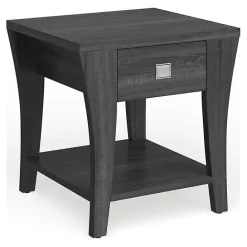 Sale Kirklands Home Charcoal Wood Single Drawer Side Table Gray