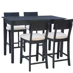 Outlet Kirklands Home Charcoal Wood Upholstered 5-pc. Dining Set Gray