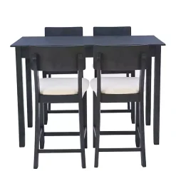Outlet Kirklands Home Charcoal Wood Upholstered 5-pc. Dining Set Gray