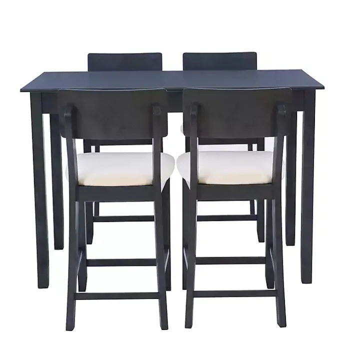 Outlet Kirklands Home Charcoal Wood Upholstered 5-pc. Dining Set Gray