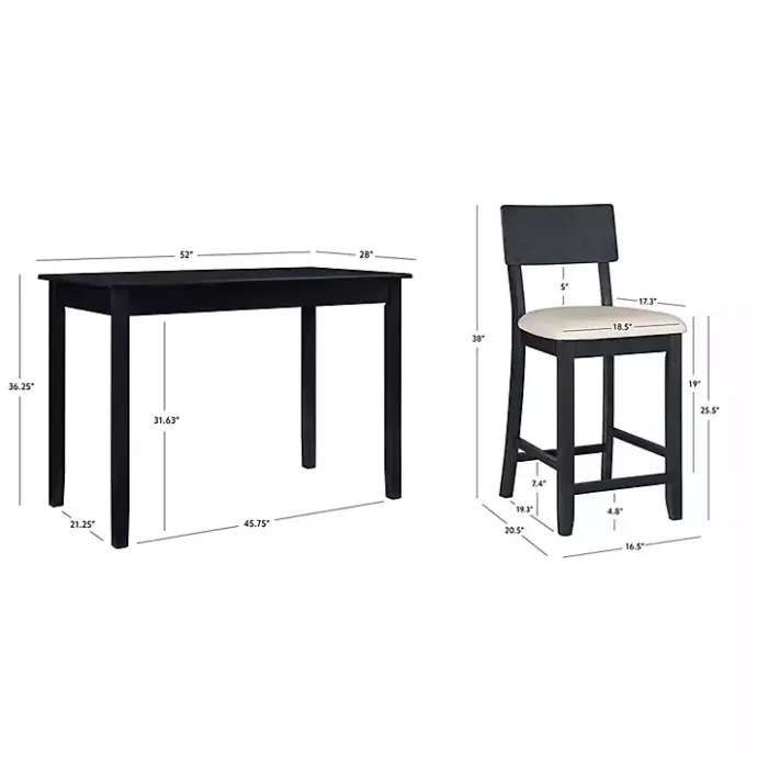 Outlet Kirklands Home Charcoal Wood Upholstered 5-pc. Dining Set Gray