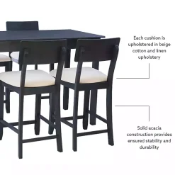 Outlet Kirklands Home Charcoal Wood Upholstered 5-pc. Dining Set Gray