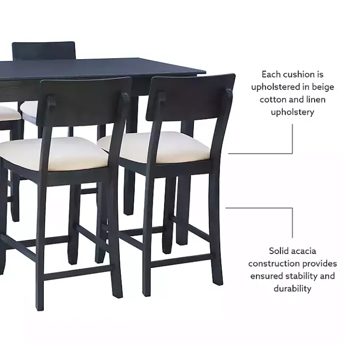 Outlet Kirklands Home Charcoal Wood Upholstered 5-pc. Dining Set Gray