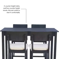 Outlet Kirklands Home Charcoal Wood Upholstered 5-pc. Dining Set Gray