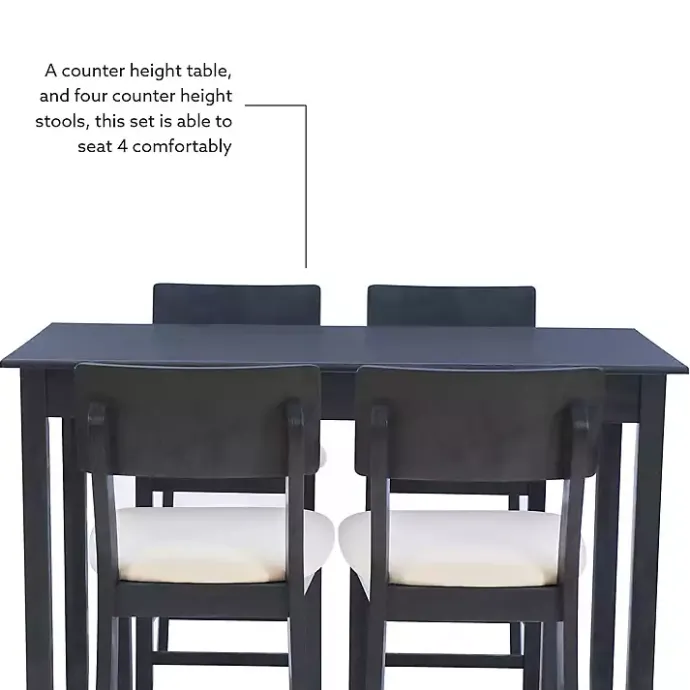 Outlet Kirklands Home Charcoal Wood Upholstered 5-pc. Dining Set Gray