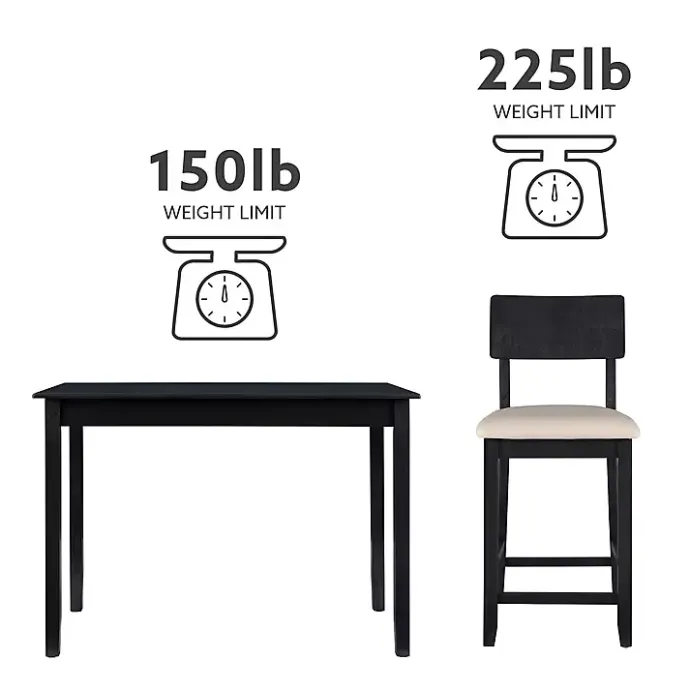 Outlet Kirklands Home Charcoal Wood Upholstered 5-pc. Dining Set Gray