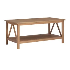 Kirklands Home Charleston Rustic Gray Coffee Table with Shelf