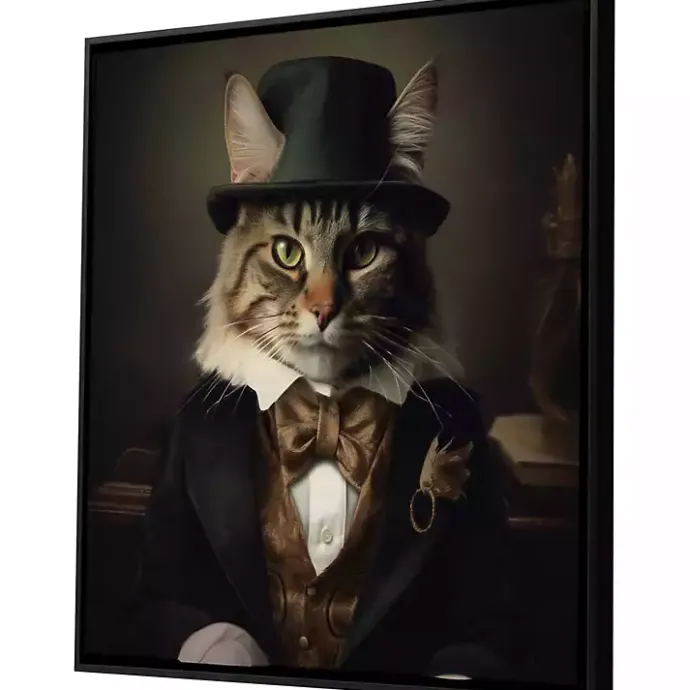 Outlet Kirklands Home Charming Victorian Cat Framed Canvas Art Print