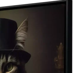 Outlet Kirklands Home Charming Victorian Cat Framed Canvas Art Print