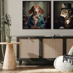 New Kirklands Home Charming Victorian Dog Framed Canvas Art Print