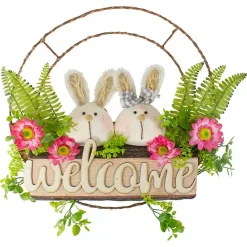 New Kirklands Home Cheerful Bunny Welcome Easter Wreath
