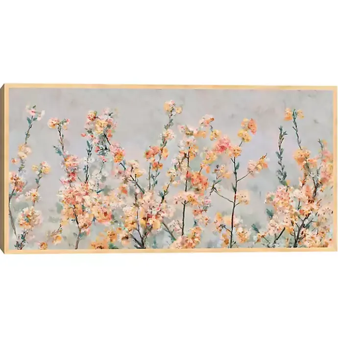 New Kirklands Home Cherry Blossom Blooms Birch Framed Canvas Print