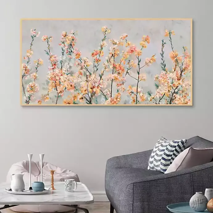New Kirklands Home Cherry Blossom Blooms Birch Framed Canvas Print