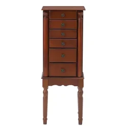 Hot Kirklands Home Cherry 5-Drawer Ollie Petite Jewelry Armoire Brown