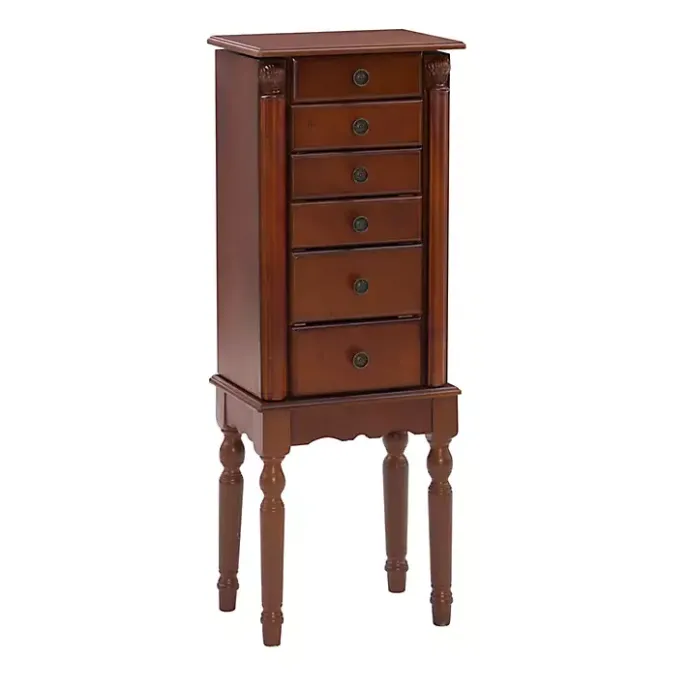 Hot Kirklands Home Cherry 5-Drawer Ollie Petite Jewelry Armoire Brown