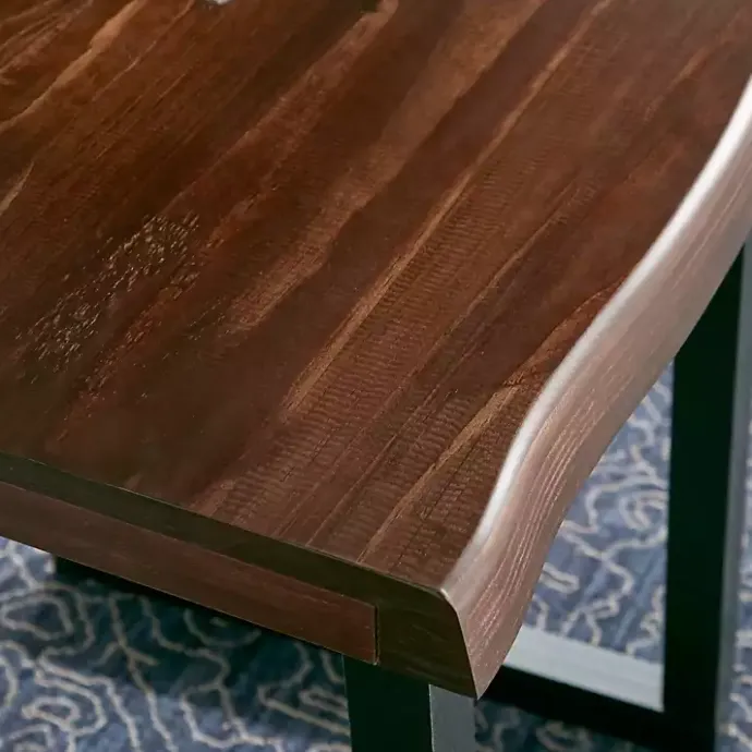 Clearance Kirklands Home Cherry Live Edge Wood Coffee Table Black