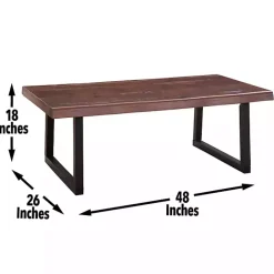 Clearance Kirklands Home Cherry Live Edge Wood Coffee Table Black