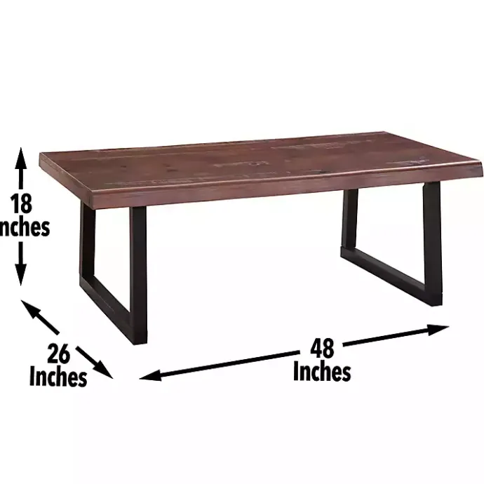 Clearance Kirklands Home Cherry Live Edge Wood Coffee Table Black
