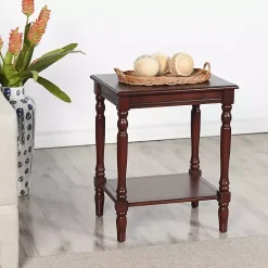 Clearance Kirklands Home Cherry Wood Sybil Accent Table Brown