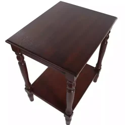 Clearance Kirklands Home Cherry Wood Sybil Accent Table Brown