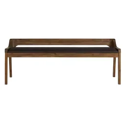 Online Kirklands Home Chestnut Acacia Wood Cushioned Bench Brown
