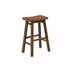 New Kirklands Home Chestnut Wire Brush Saddle Bar Stools, Set of 2 Brown