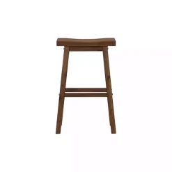 New Kirklands Home Chestnut Wire Brush Saddle Bar Stools, Set of 2 Brown