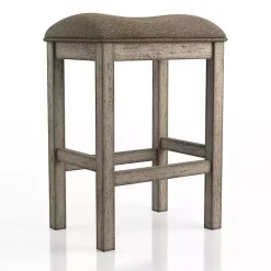 Kirklands Home Chestnut Wood Upholstered Counter Stools, Set of 2 Brown