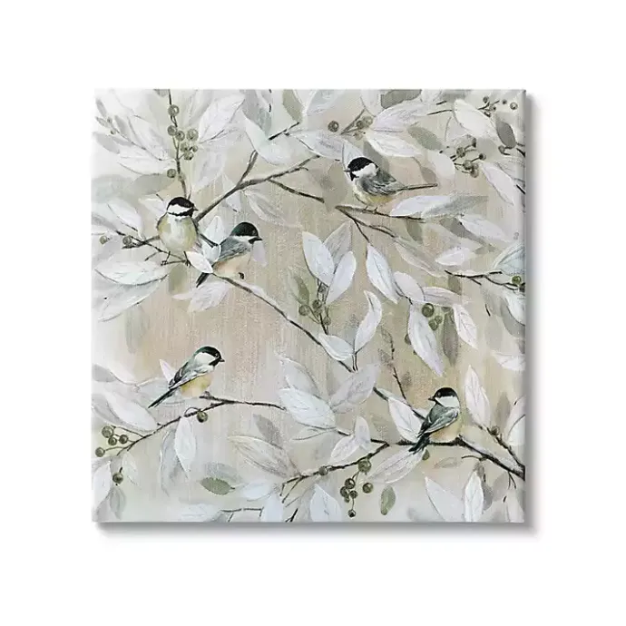 Outlet Kirklands Home Chickadee Birds on Branch Canvas Art Print, 30x30