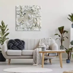 Outlet Kirklands Home Chickadee Birds on Branch Canvas Art Print, 30x30