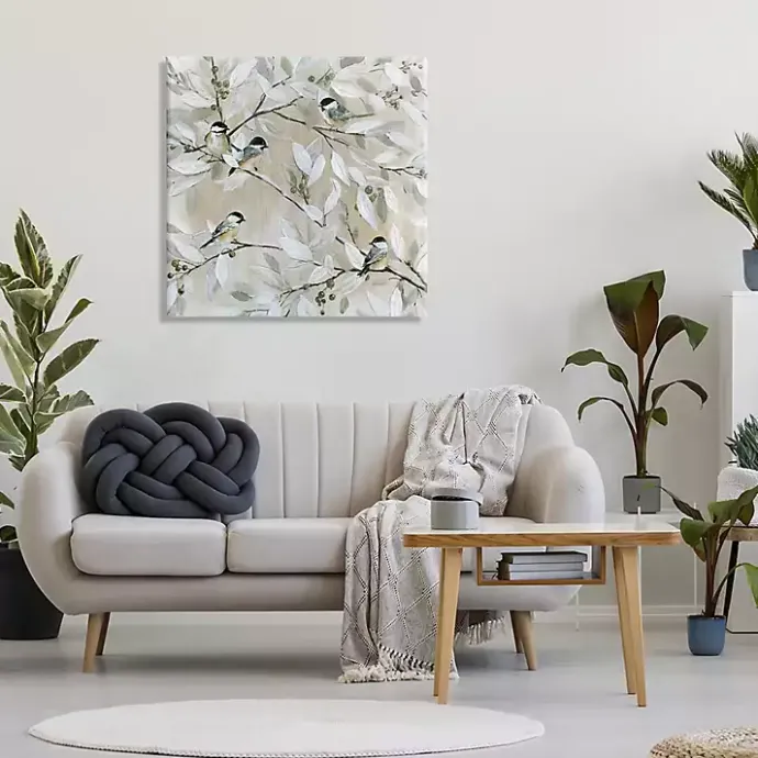 Outlet Kirklands Home Chickadee Birds on Branch Canvas Art Print, 30x30