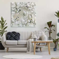 Outlet Kirklands Home Chickadee Birds on Branch Canvas Art Print, 36x36