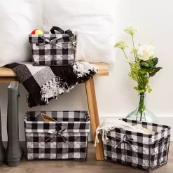 Discount Kirklands Home Chicken Wire and Buffalo Check Baskets, Set of 3