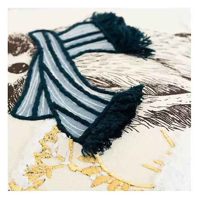 Online Kirklands Home Chilly Racoon Embroidered Throw Pillow