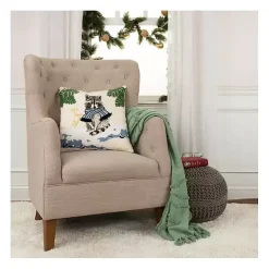 Online Kirklands Home Chilly Racoon Embroidered Throw Pillow
