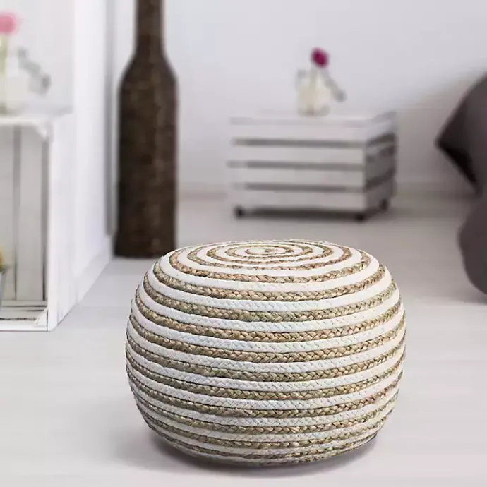 Sale Kirklands Home Chipper Braided Pouf