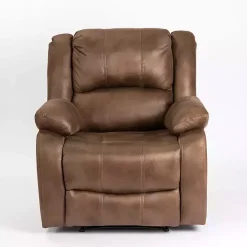 Best Kirklands Home Chocolate Faux Leather Barrett Recliner Brown