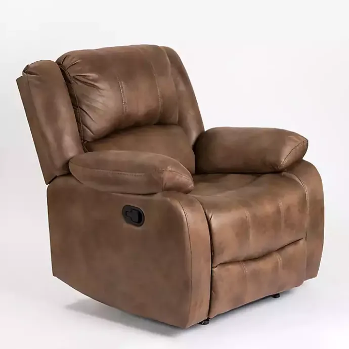 Best Kirklands Home Chocolate Faux Leather Barrett Recliner Brown