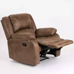 Best Kirklands Home Chocolate Faux Leather Barrett Recliner Brown