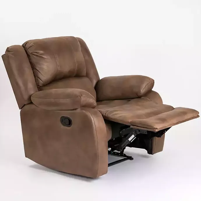 Best Kirklands Home Chocolate Faux Leather Barrett Recliner Brown