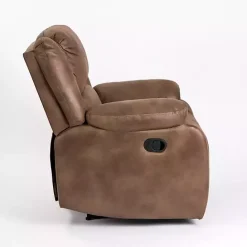 Best Kirklands Home Chocolate Faux Leather Barrett Recliner Brown