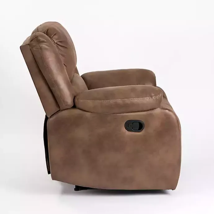 Best Kirklands Home Chocolate Faux Leather Barrett Recliner Brown