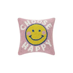 Online Kirklands Home Choose Happy Hooked Wool Pillow