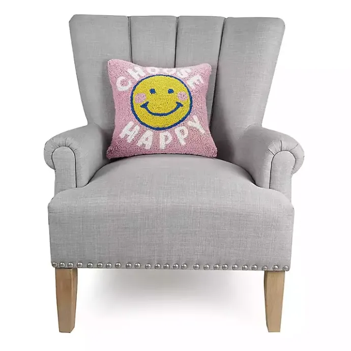 Online Kirklands Home Choose Happy Hooked Wool Pillow
