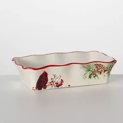 Outlet Kirklands Home Christmas Cardinal Serving Dish