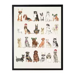 Best Kirklands Home Christmas Dog Grid Framed Art Print