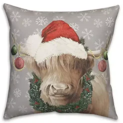 Discount Kirklands Home Christmas Highland Cow Pillow