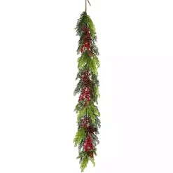 Outlet Kirklands Home Christmas Joy Garland with Red Berries, 5 ft.